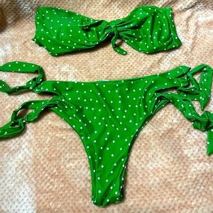 Polka dot bandeau bikini